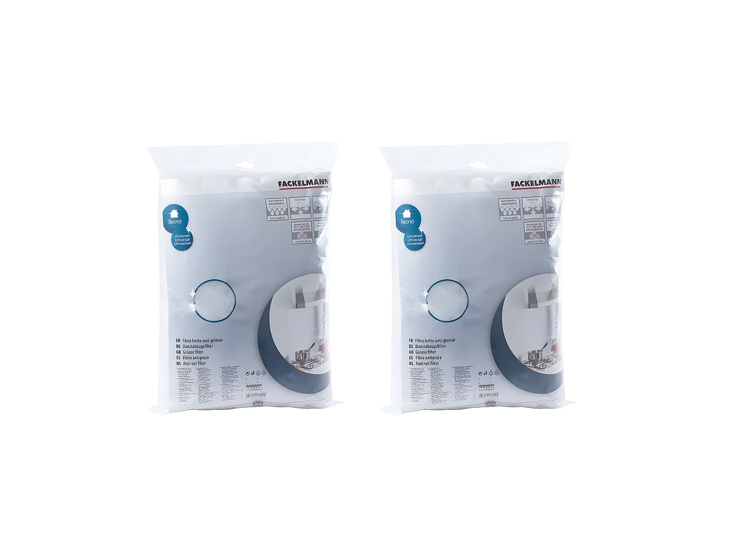 Lot de 2 filtres pour hotte anti-graisse 114 x 47 cm Fackelmann Accessoires pour hotte et friture