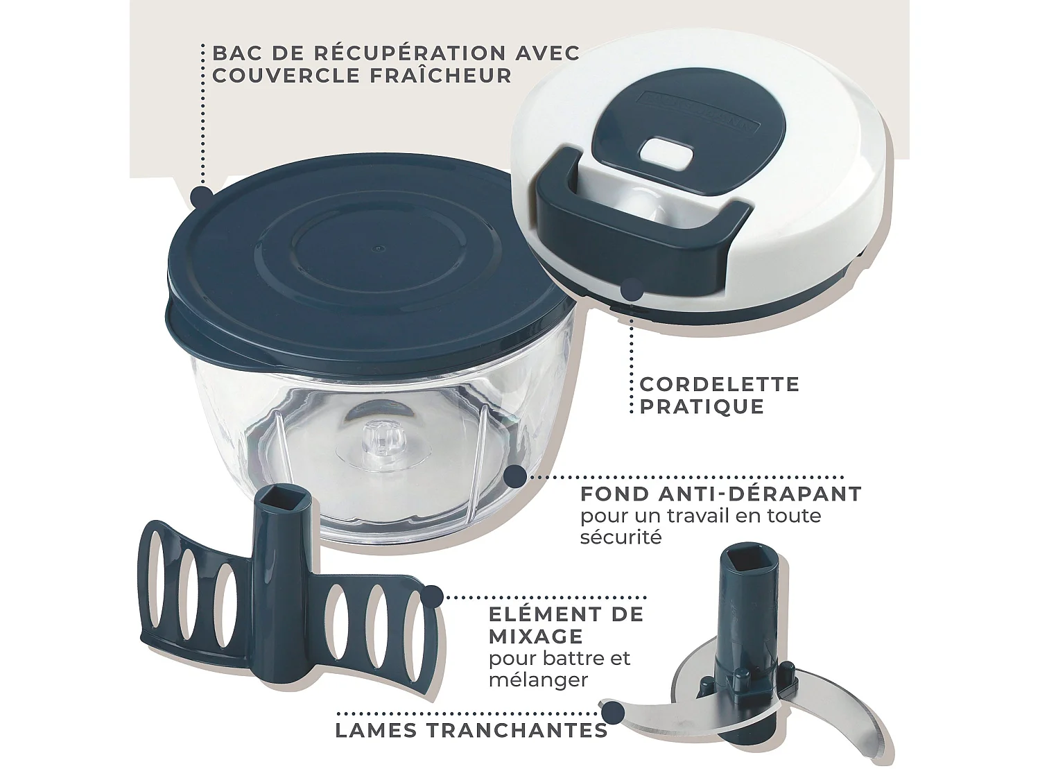 Hachoir manuel multifonction Fackelmann Easy Prepare