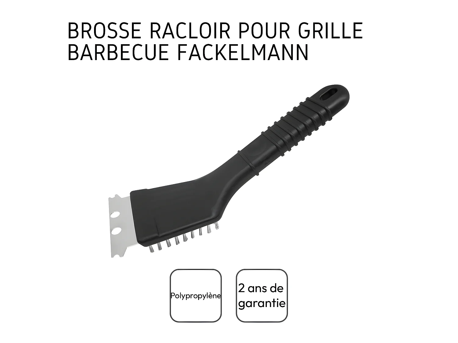 Racloir à plancha et brosse à barbecue 2 en 1 22 cm Fackelmann BBQ Edition