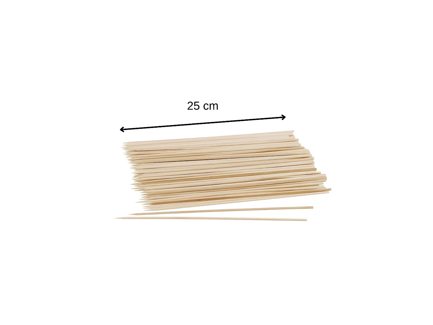 Lot de 50 piques en bois pour brochettes de 25 cm Fackelmann Nature