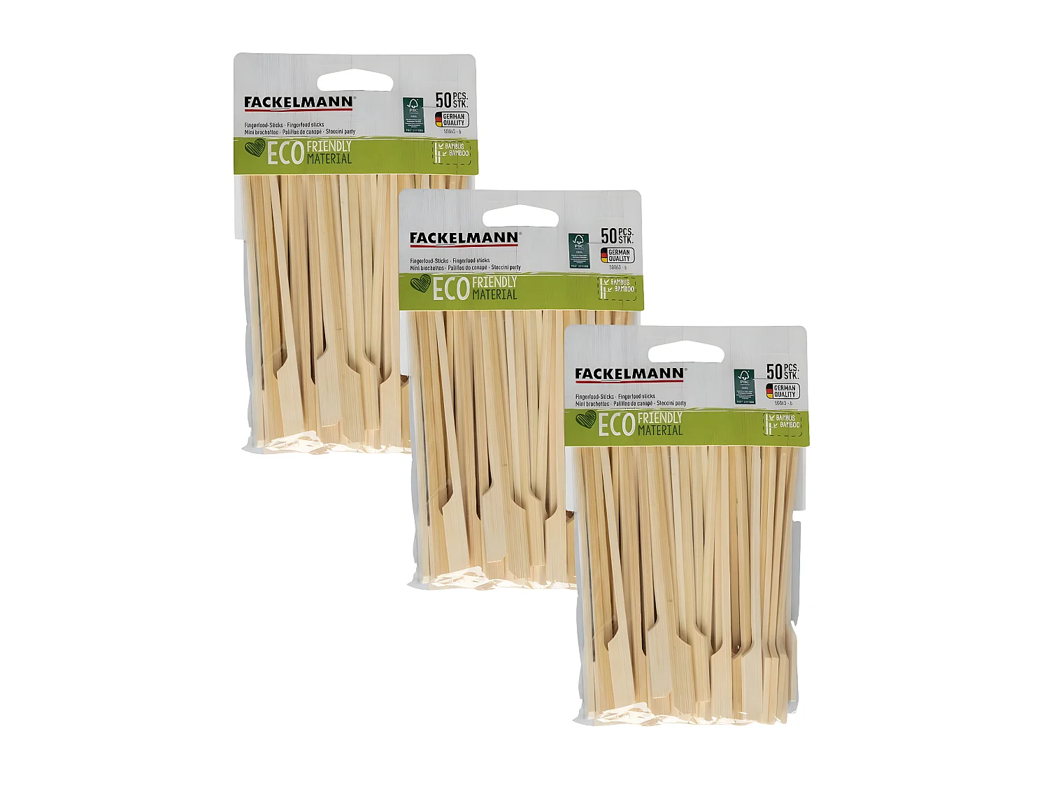 Lot de 150 pics à brochettes en bois 25 cm Fackelmann