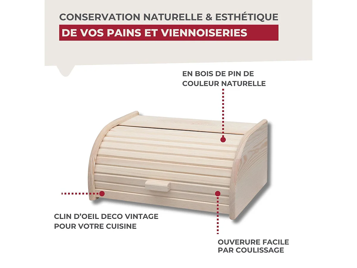 Huche à pain en bois Fackelmann Boissellerie