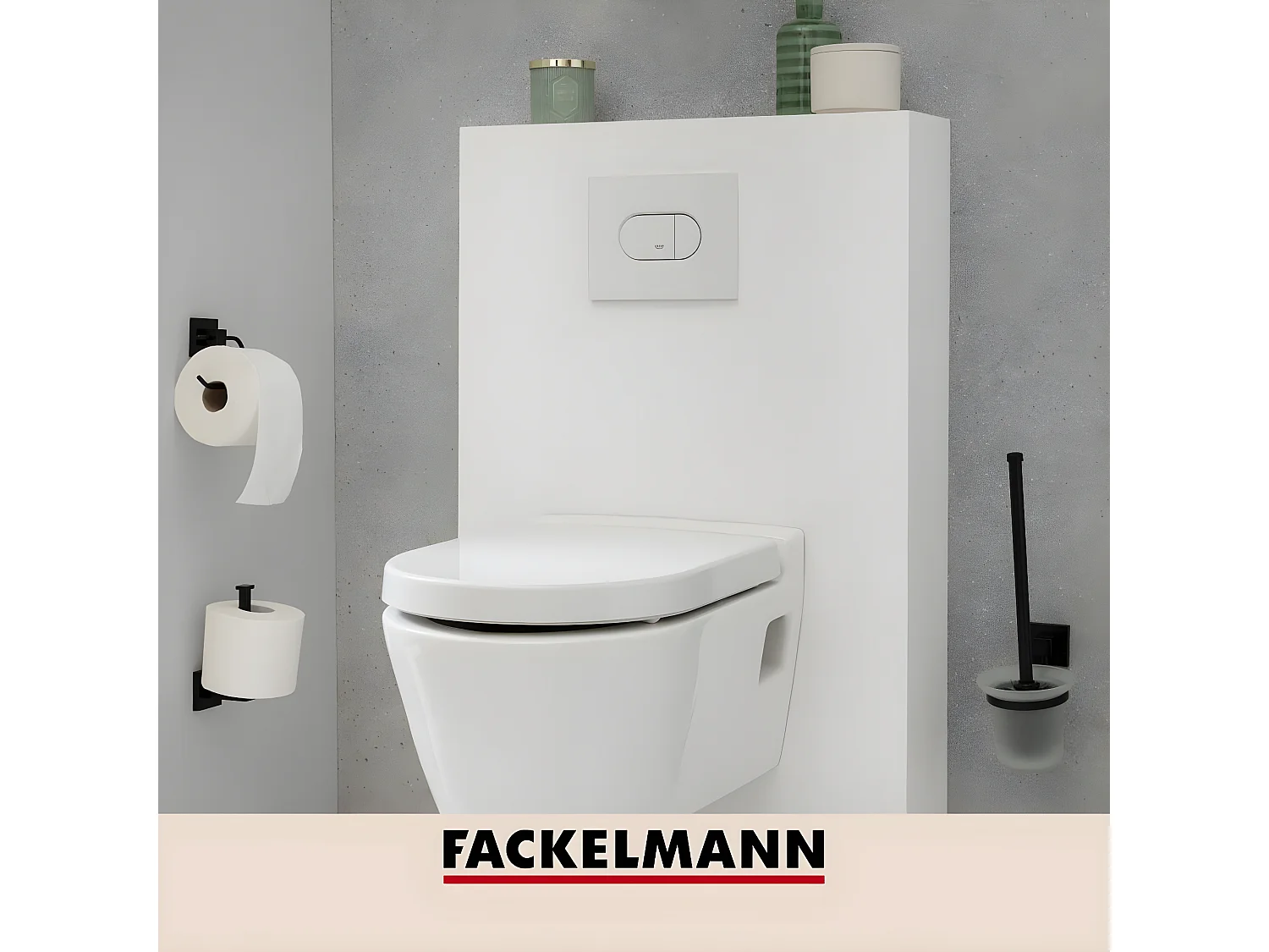 Support papier toilette noir mat Fackelmann New York