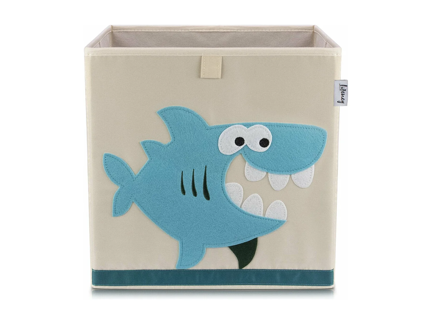 Boîte de rangement en tissu pour enfant "requin" sur fond clair, compatible Ikea Kallax Lifeney