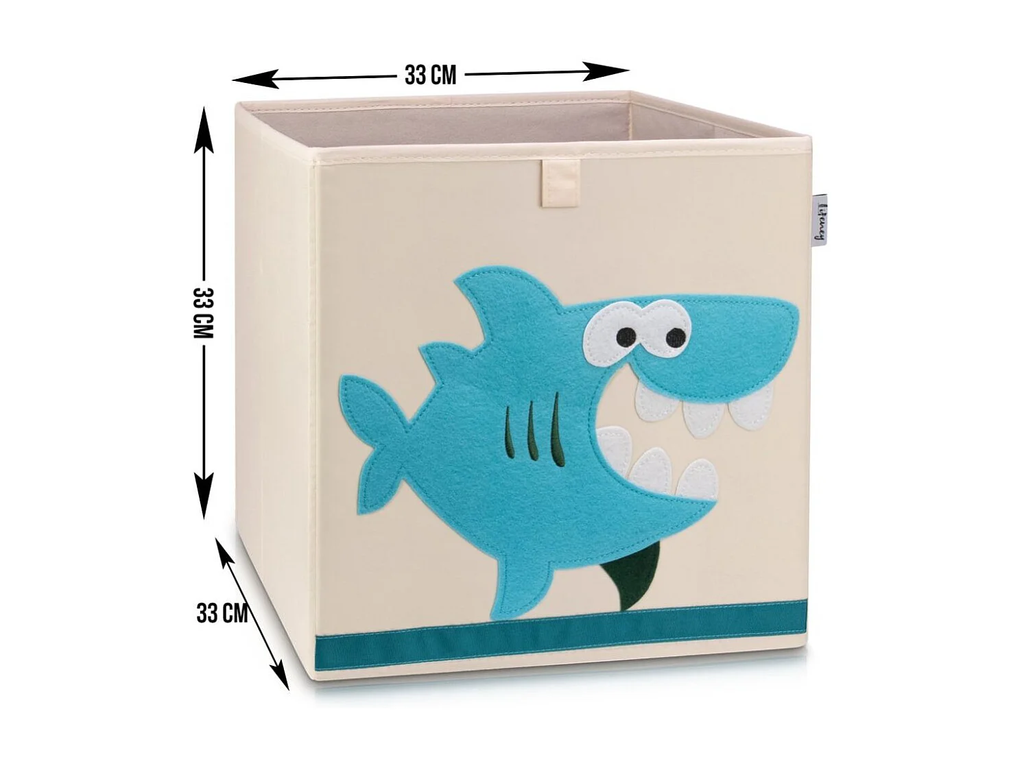 Boîte de rangement en tissu pour enfant "requin" sur fond clair, compatible Ikea Kallax Lifeney
