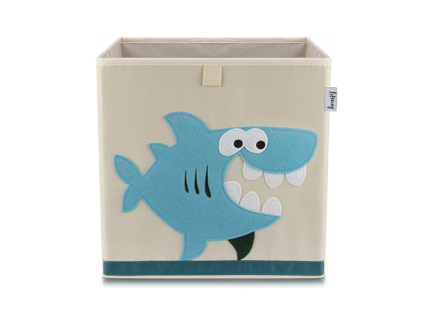 Boîte de rangement en tissu pour enfant "requin" sur fond clair, compatible Ikea Kallax Lifeney