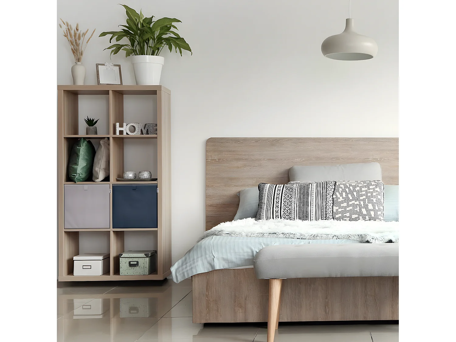 Boîte de rangement coloris gris clair, compatible avec l'étagère IKEA KALLAX Lifeney