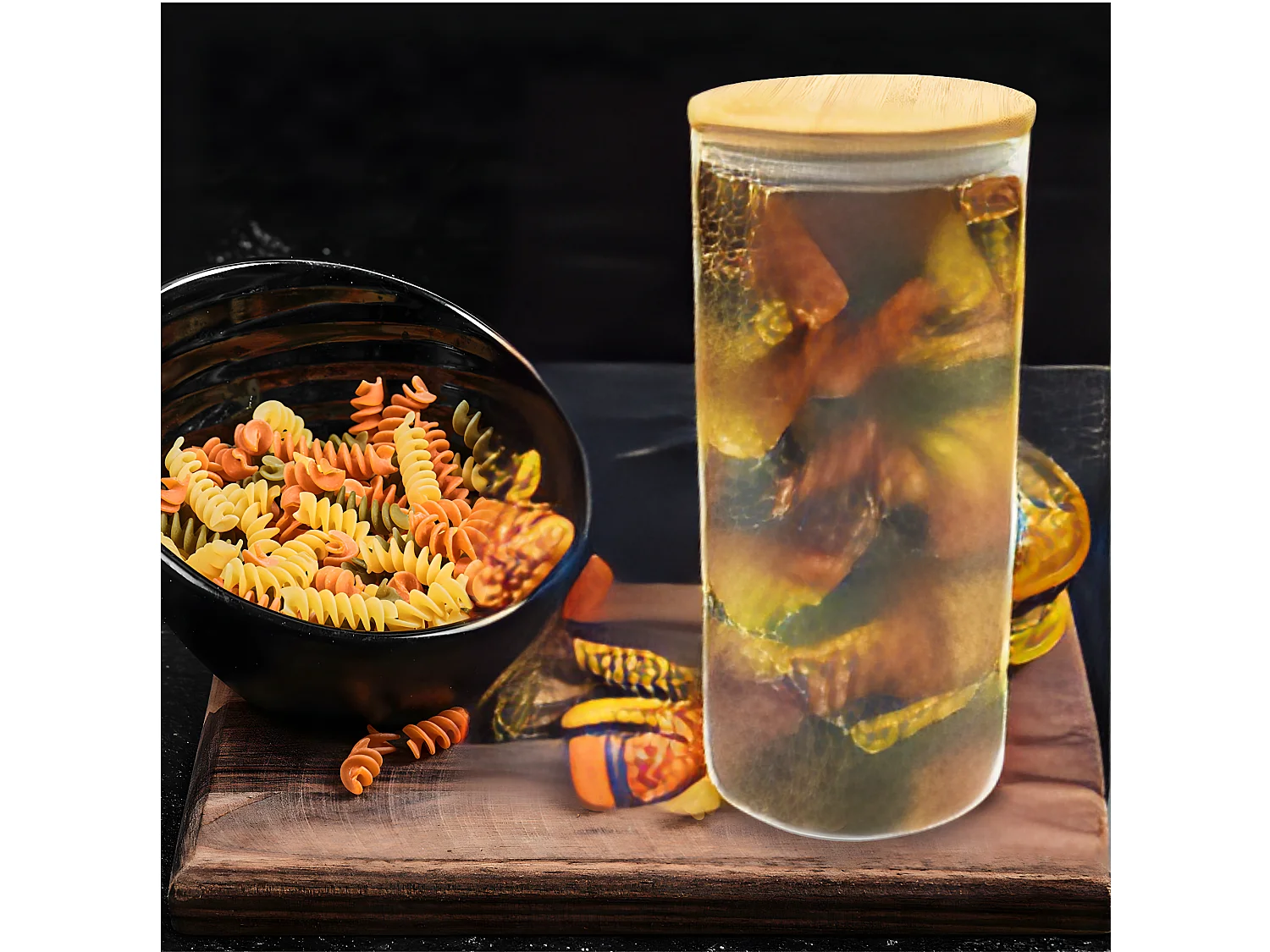 Boîte de conservation en verre 1,5L avec couvercle en Bambou Fackelmann Nature