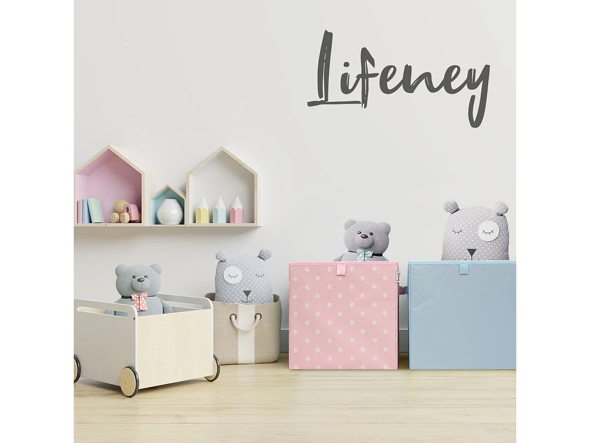 Boîte de rangement coloris bleu clair, compatible avec l'étagère IKEA KALLAX Lifeney