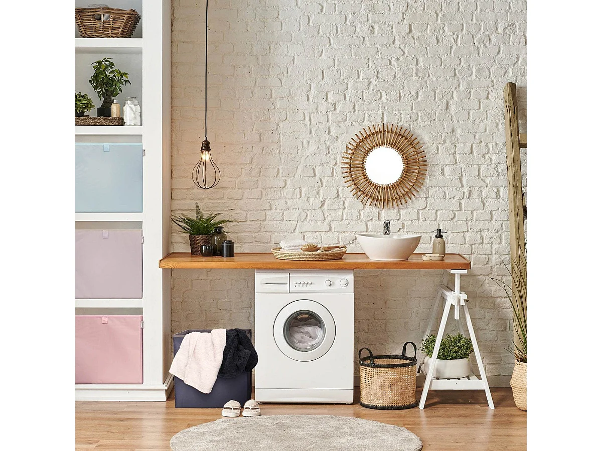 Boîte de rangement coloris bleu clair, compatible avec l'étagère IKEA KALLAX Lifeney