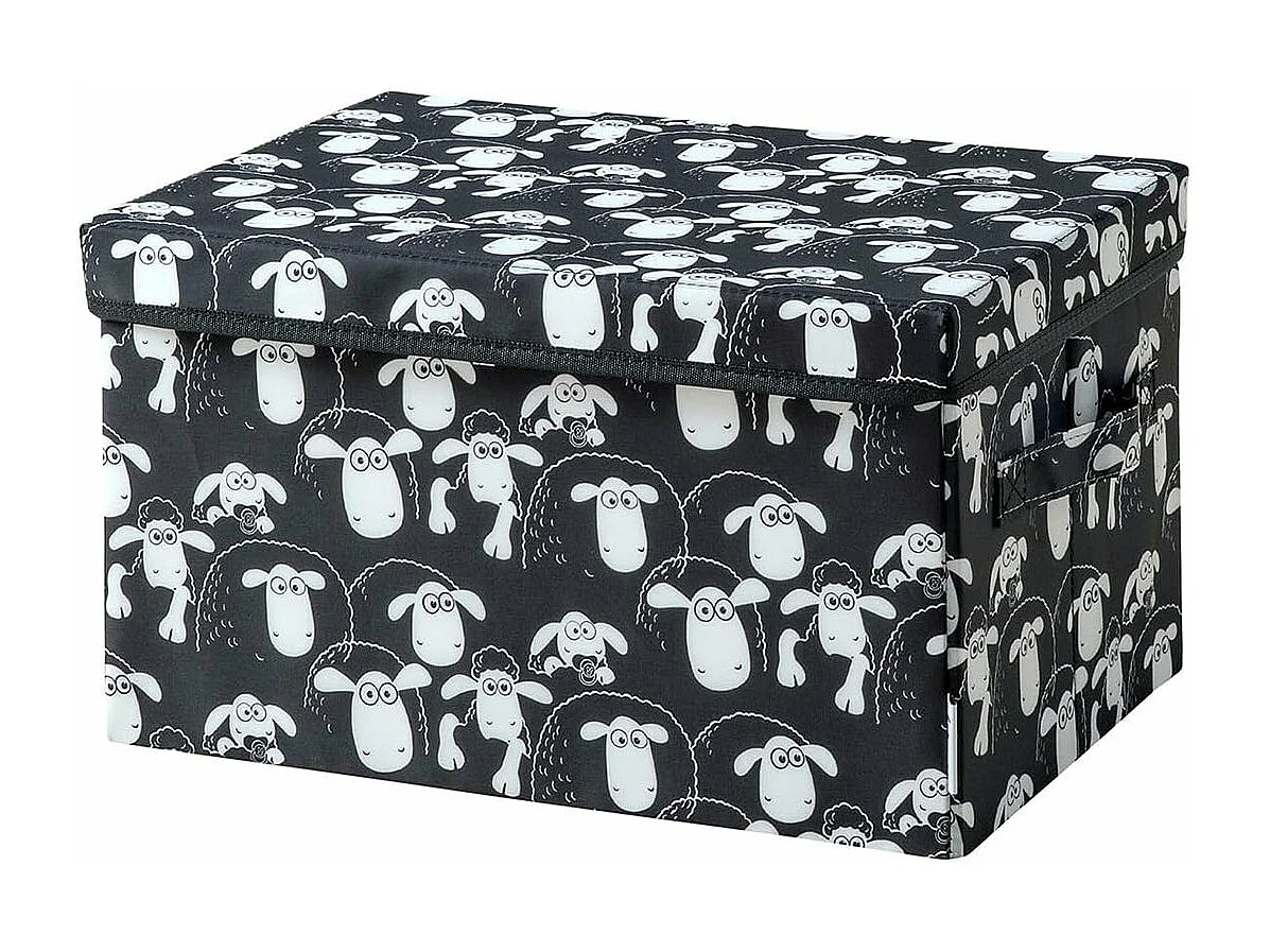 Boîte de rangement avec couvercle fond noir Lifeney Shaun le mouton