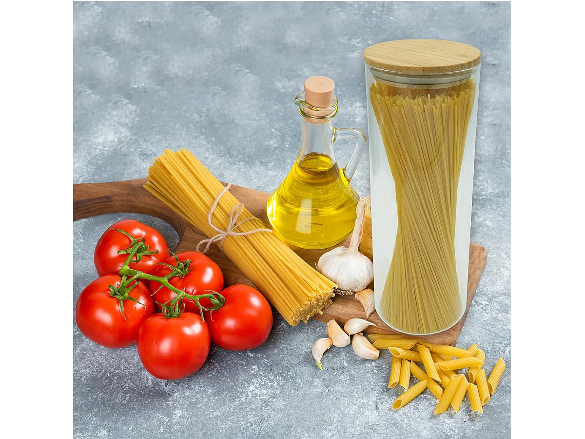 Set de 4 boîtes de conservation en verre avec couvercle en Bambou Fackelmann Nature