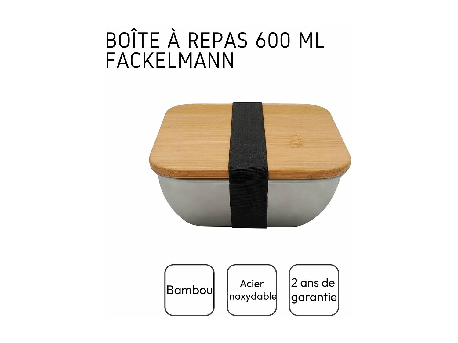 Boîte à repas isotherme en inox qui passe au microonde 600 ml Fackelmann Move