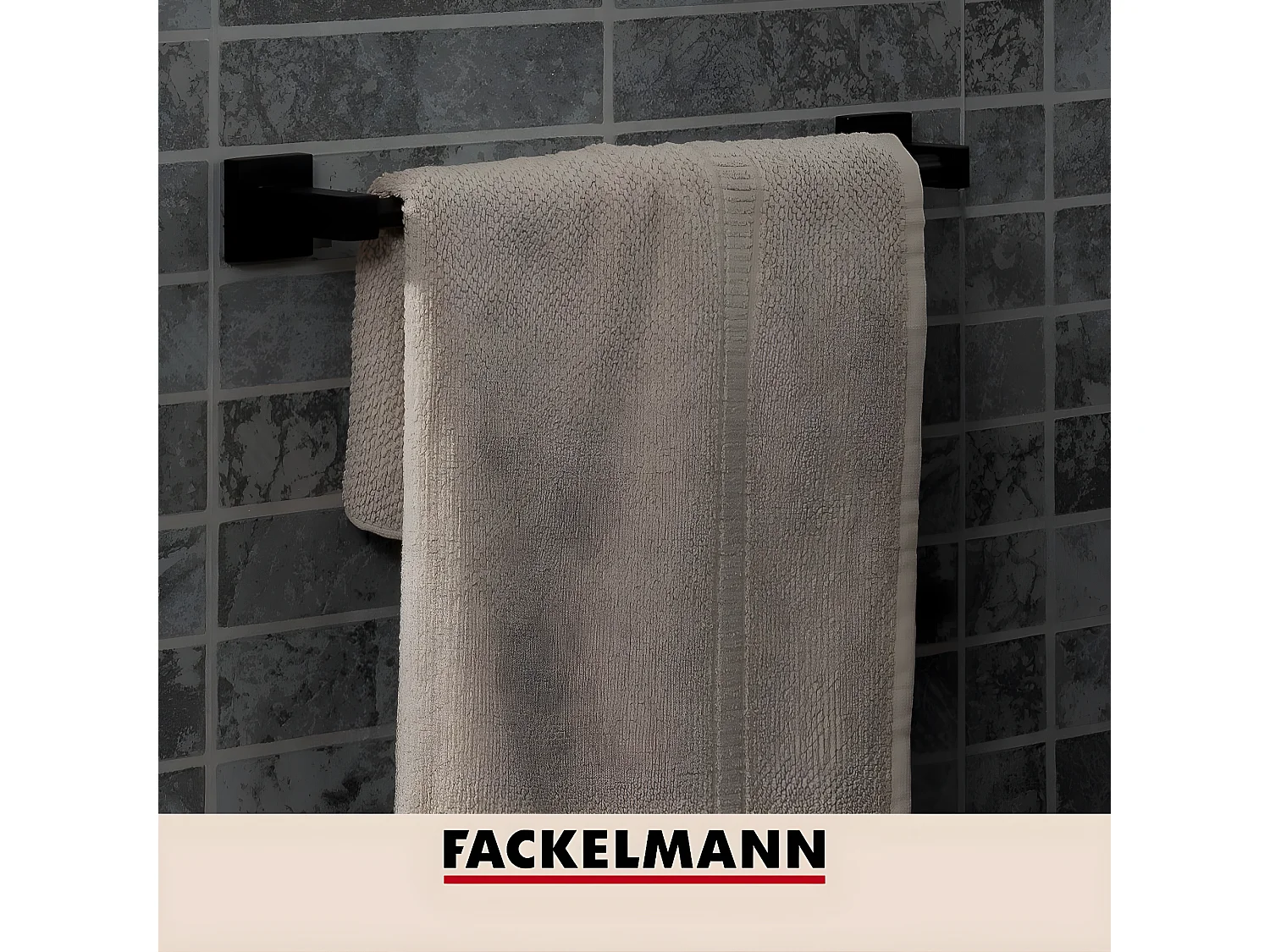 Porte serviette mural vertical noir mat Fackelmann New York