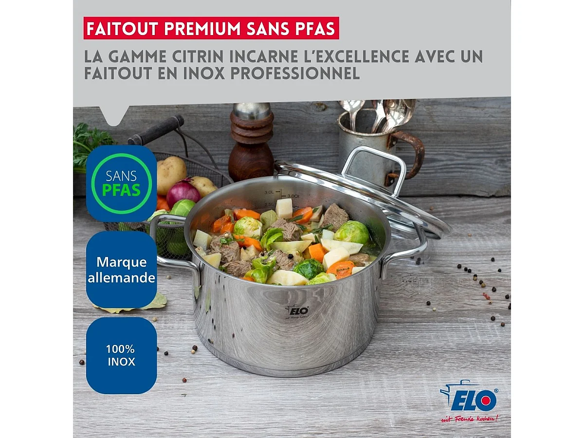 Faitout en inox 16 cm de 1,7 litres Elo Citrin