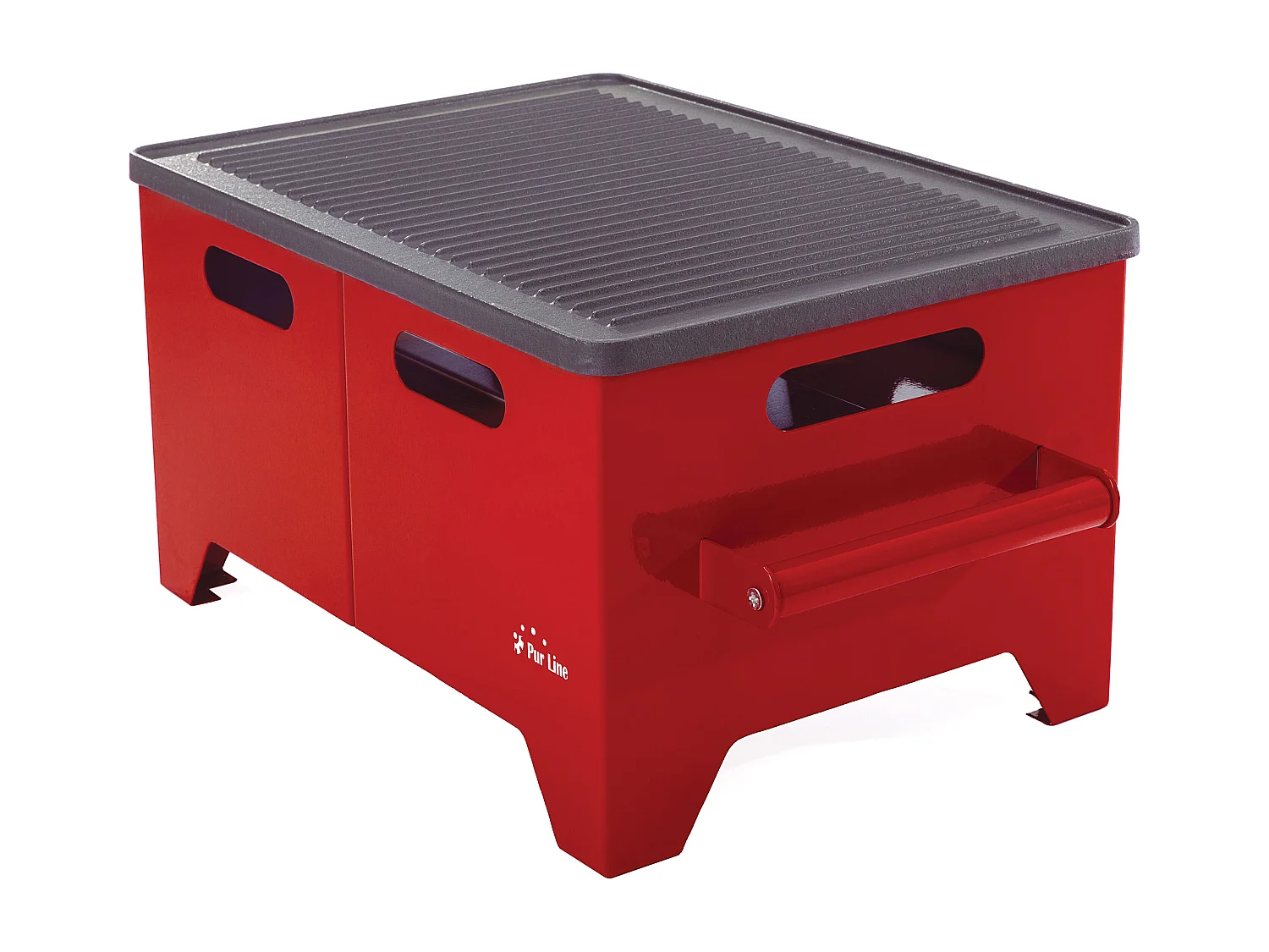 Barbecue à l'éthanol 1.2L en acier rouge