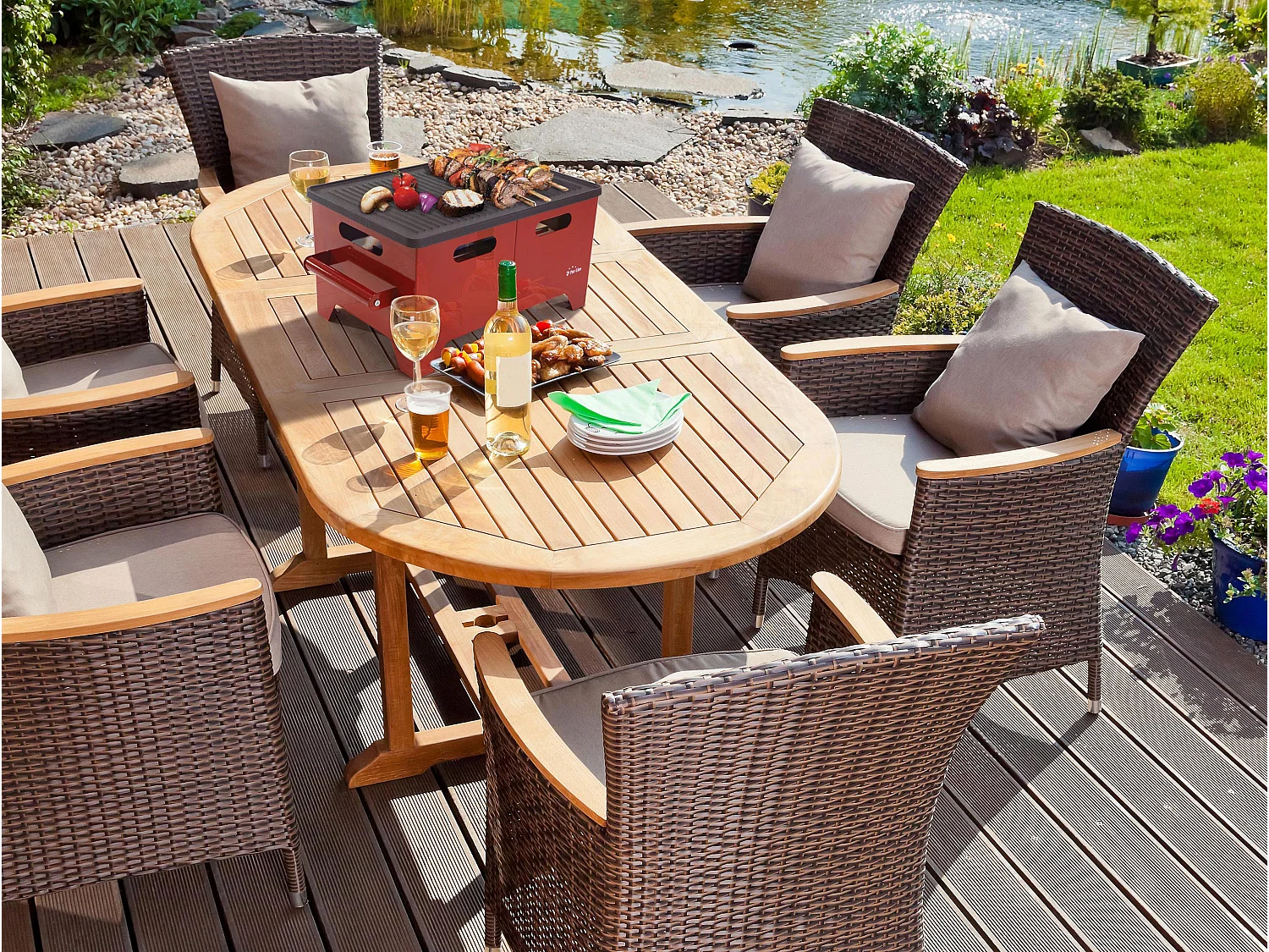 Barbecue à l'éthanol 1.2L en acier rouge