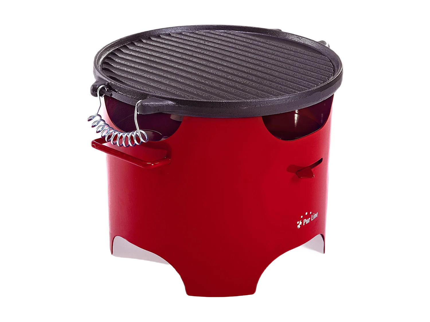 Barbecue à l'éthanol 0.5L en acier rouge