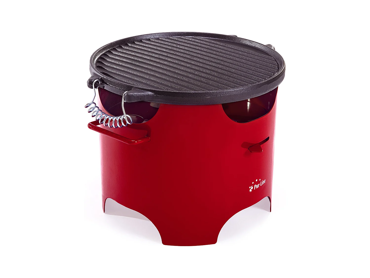 Barbecue à l'éthanol 0.5L en acier rouge
