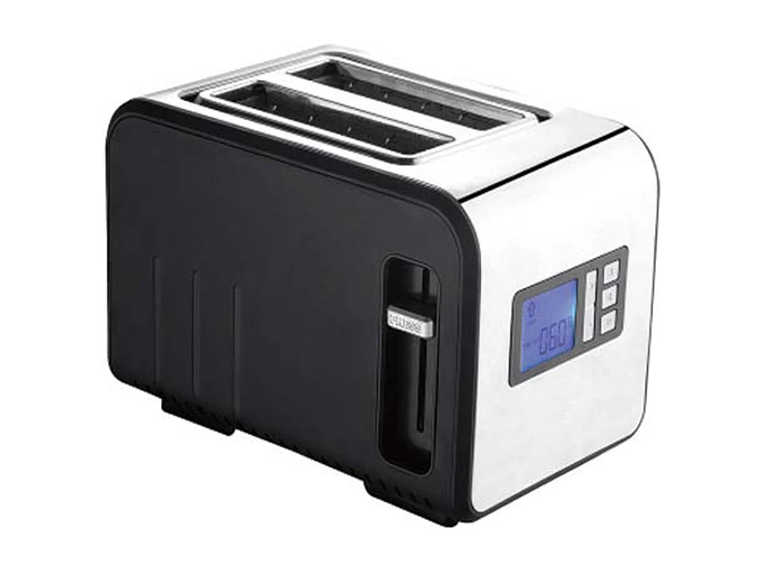 Tostapane 2 fette di acciaio inox 800W vaschetta raccoglibriciole rimovibile e sbrinamento riscaldamento.