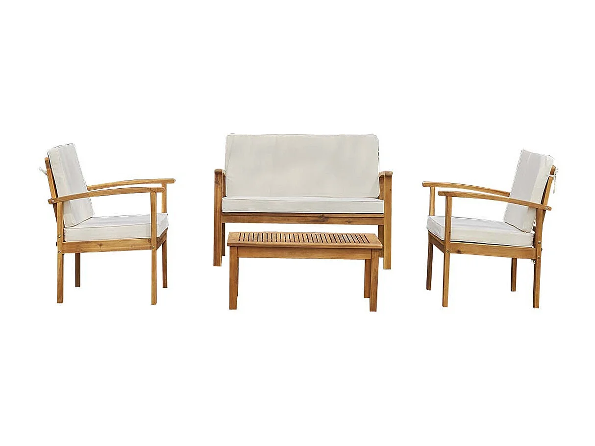 Salon de jardin en acacia massif 4 places