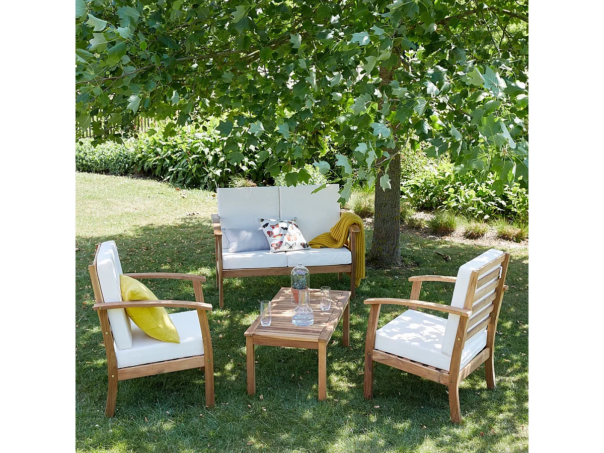 Salon de jardin en acacia massif 4 places