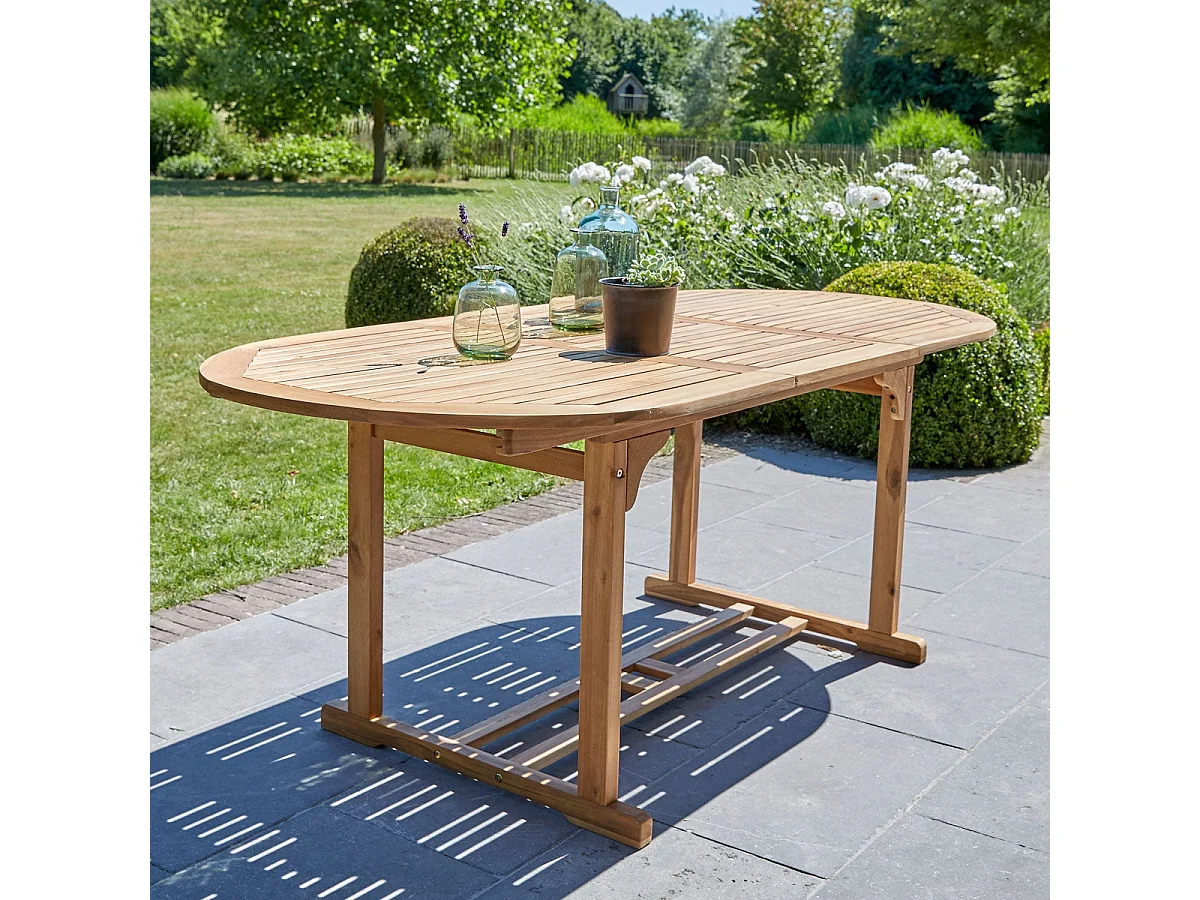 Salón de jardín de acacia maciza  y textileno gris 4 pers.