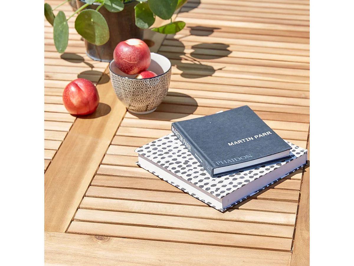 Salón de jardín de madera de acacia  negro 4 pers.