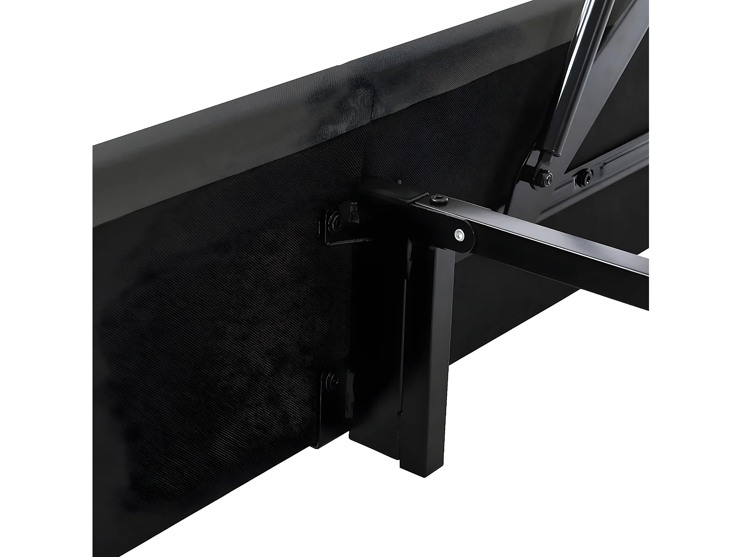 Cama acolchoada para adulto 180 x 754 cm, sem cabeceira, com faixa LED (monocromática), base com suspensão hidráulica, bege.