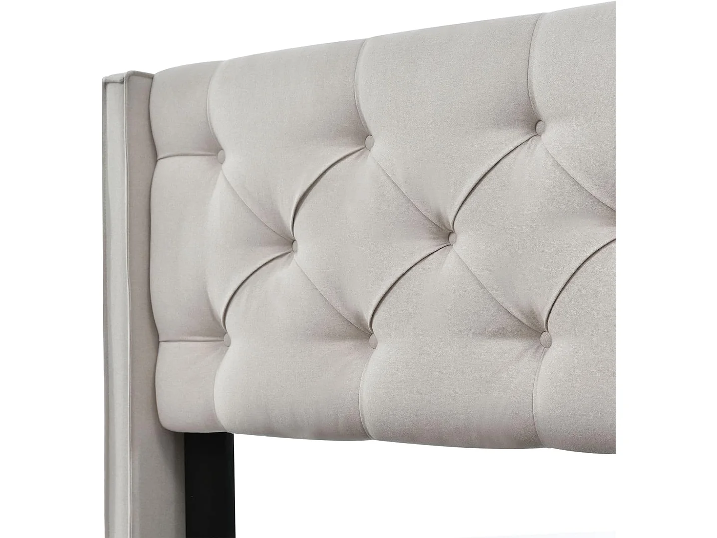 Cama acolchoada para adulto 180 x 673 cm, sem cabeceira, com faixa LED (monocromática), base com suspensão hidráulica, bege.