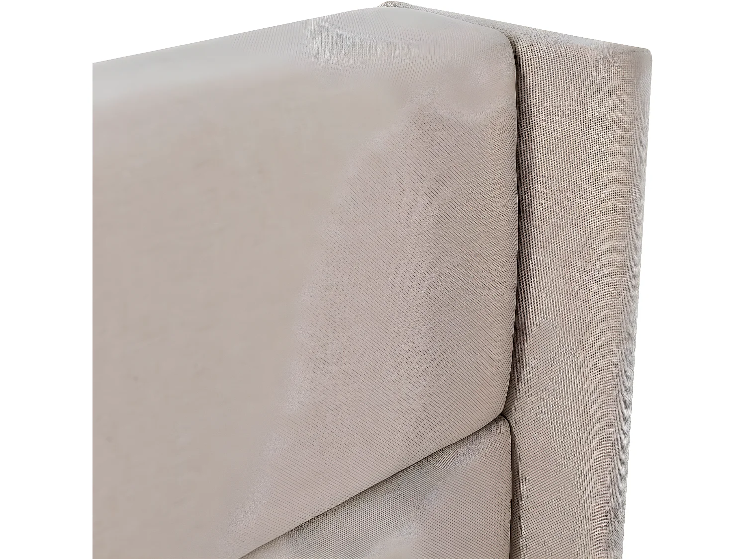 Cama acolchoada para adulto 180 x 1258 cm, sem cabeceira, com faixa LED (monocromática), base com suspensão hidráulica, bege.