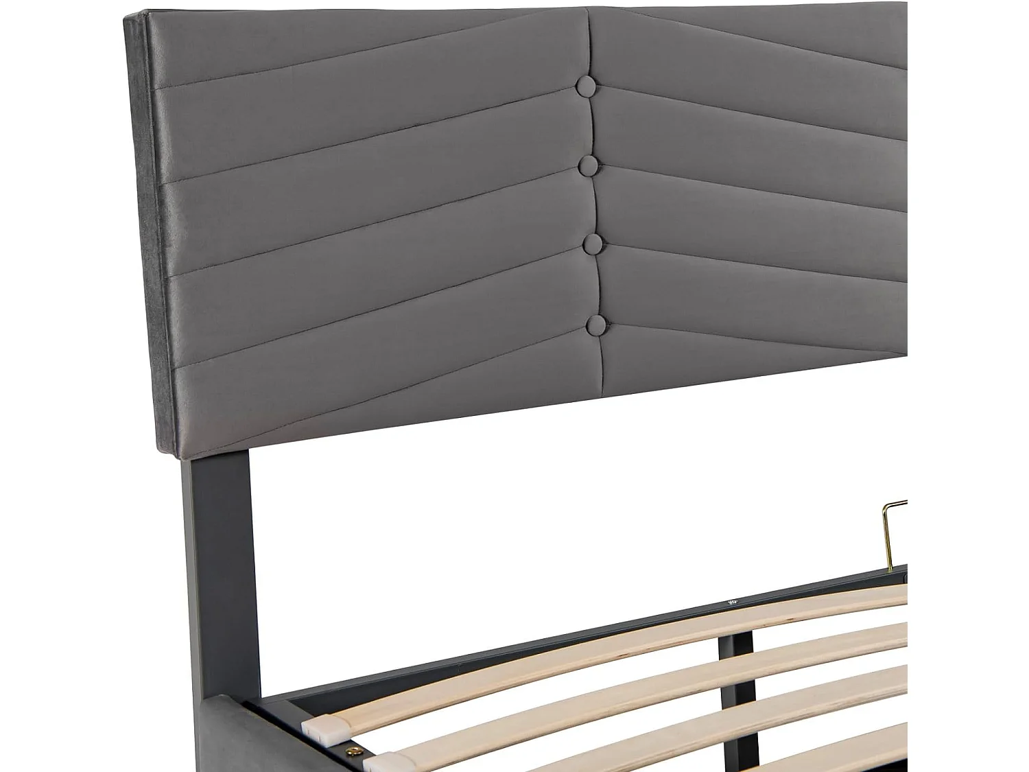 Cama acolchoada para adulto 180 x 236 cm, sem cabeceira, com faixa LED (monocromática), base com suspensão hidráulica, bege.