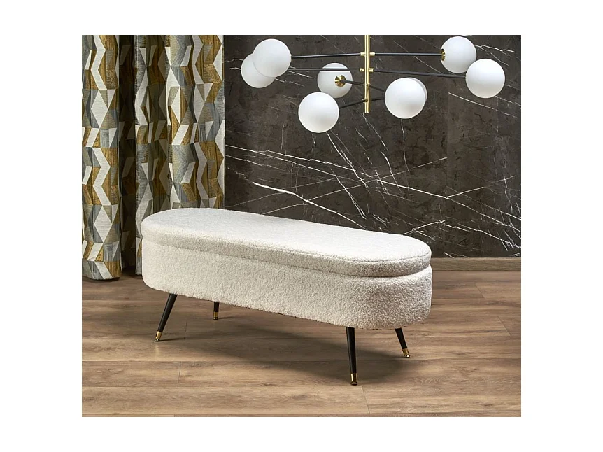 Ławka AVEIRO kremowa z pojemnikiem