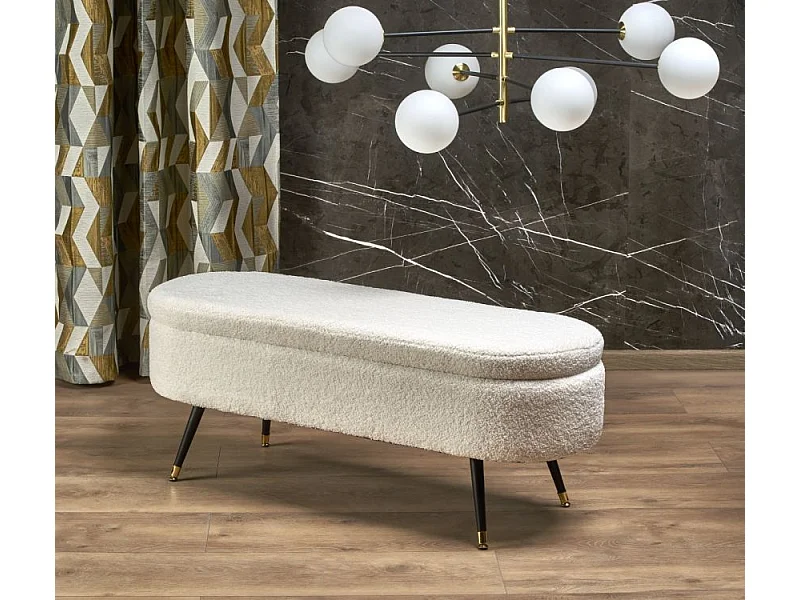 Ławka AVEIRO kremowa z pojemnikiem