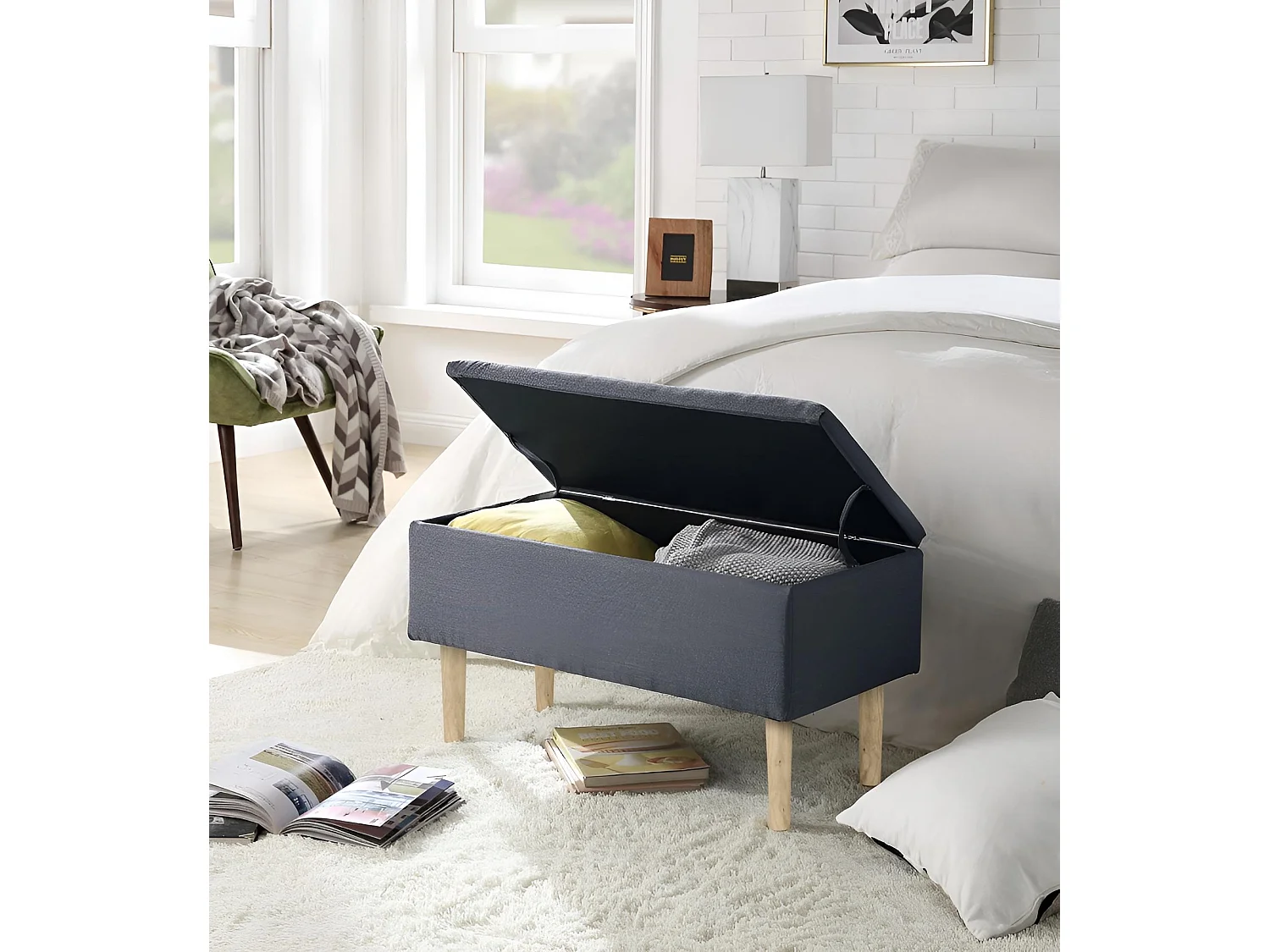 Sitzbank Cleo/Stoff/Grau