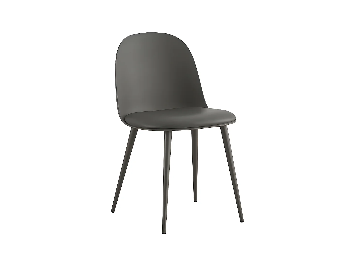 Interiax Chaise de salle à manger Fé Assise PP Coussin PU Gris