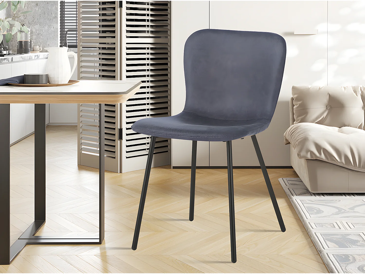 Interiax Chaise de salle à manger Ida Micro Fiber PU Grey