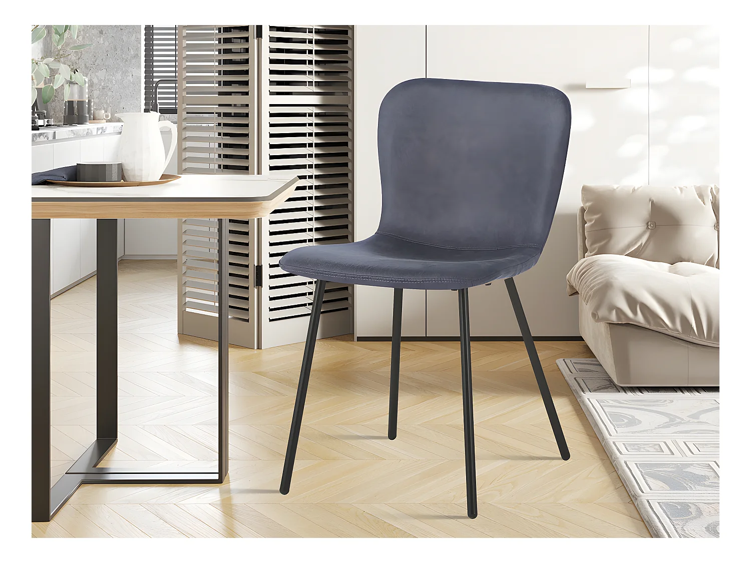 Interiax Chaise de salle à manger Ida Micro Fiber PU Grey