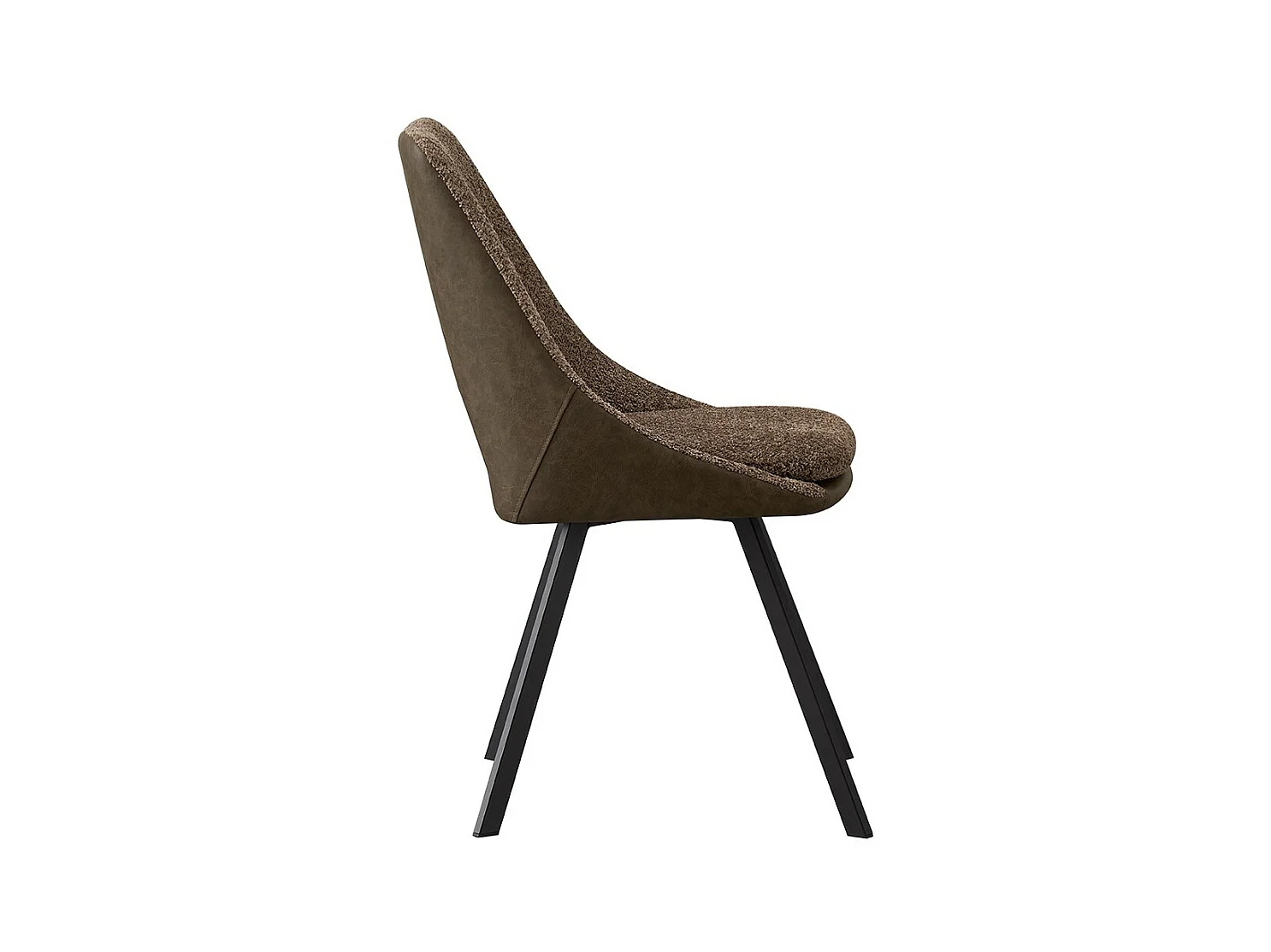 Interiax Chaise de salle à manger Anna PU Marron foncé