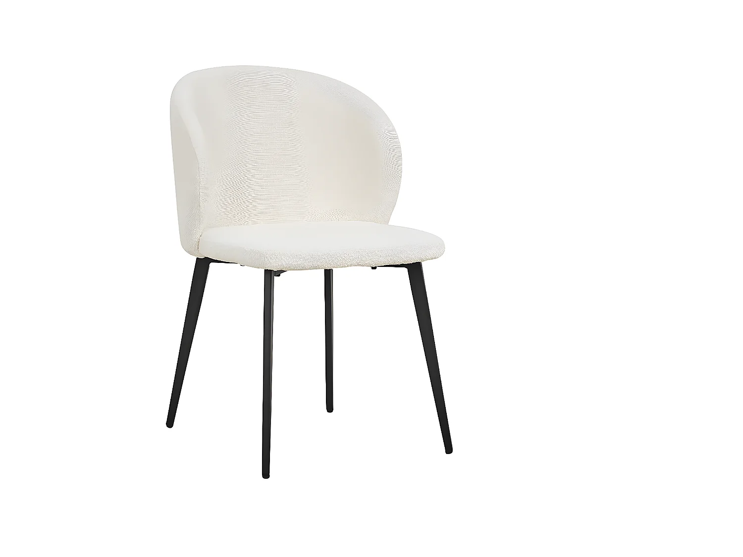 Interiax Chaise de salle à manger Livia Bouclé Blanc