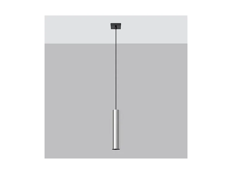 Lampes Suspendues Lagos Moderne En Acier - 1 Sources Lumineuses - L.8 X H.100 Cm - Chrome