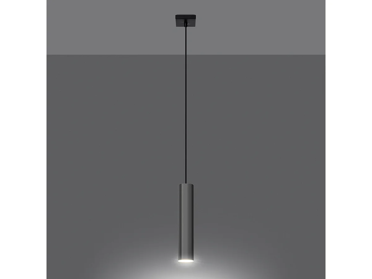 Lampe Suspendues Lagos Moderne En Acier - 1 Sources Lumineuses - L.8 X H.100 Cm - Chrome