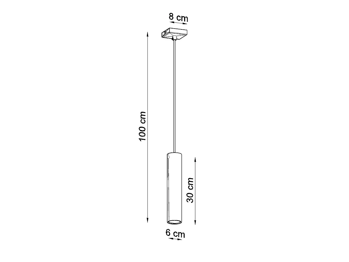 Lampe Suspendues Lagos Moderne En Acier - 1 Sources Lumineuses - L.8 X H.100 Cm - Chrome