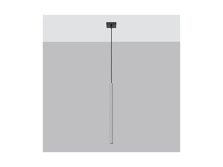 Lámparas Colgantes Pastelo Moderno De Acero - 1 Fuentes Luminosas - L.8 X A.100 Cm - Cromo