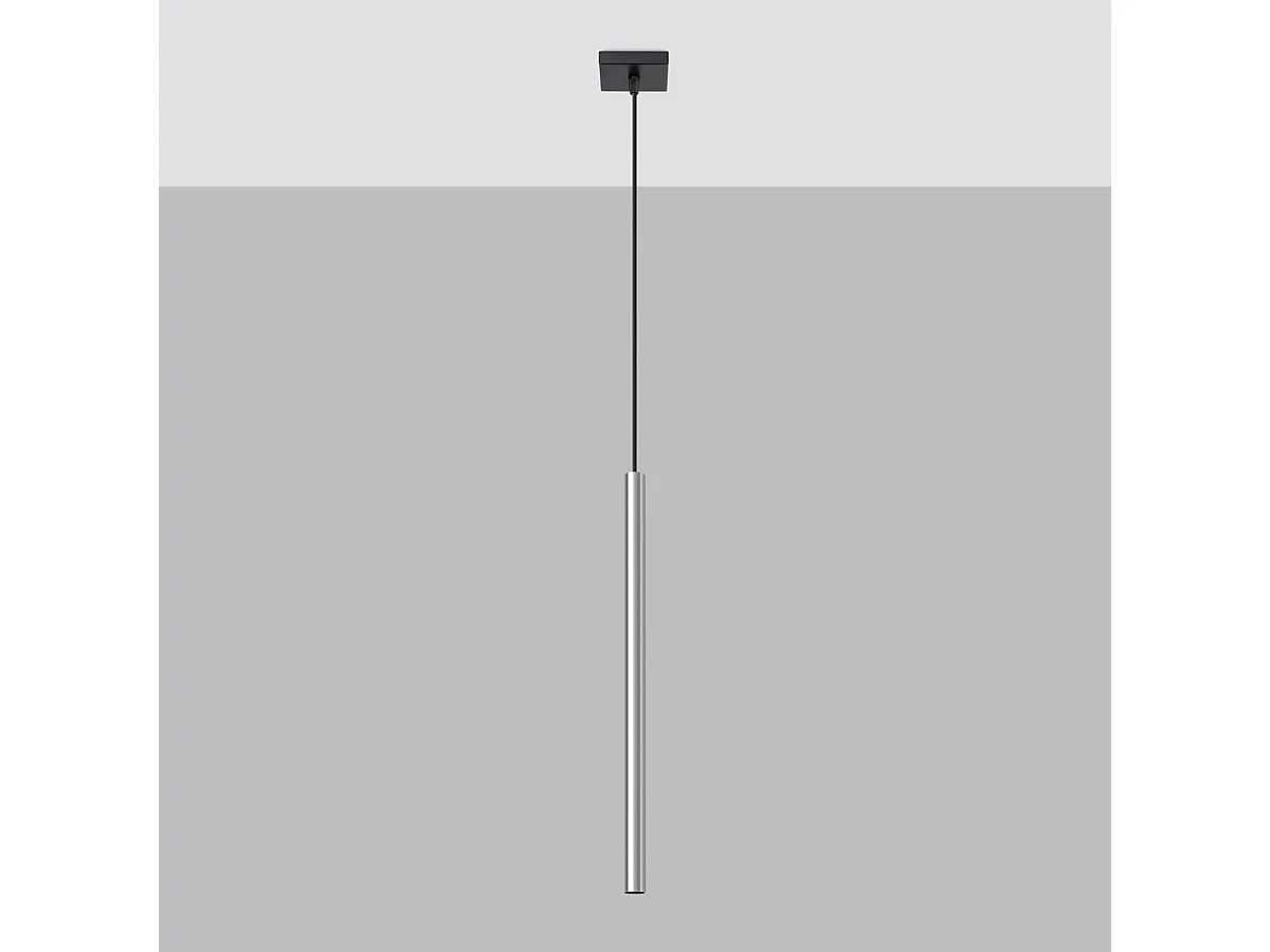 Lampe Suspendues Pastelo Moderne En Acier - 1 Sources Lumineuses - L.8 X H.100 Cm - Chrome