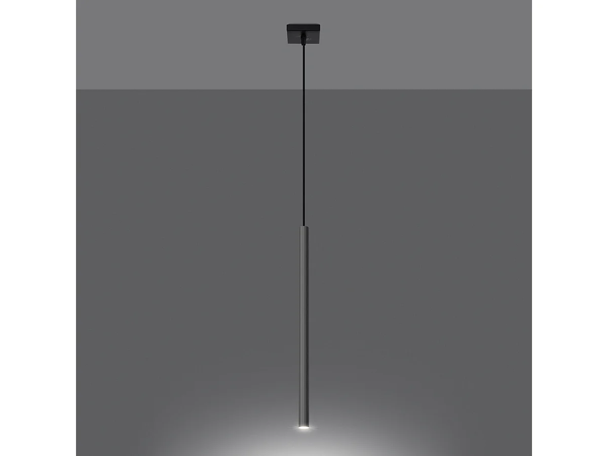Lampe Suspendues Pastelo Moderne En Acier - 1 Sources Lumineuses - L.8 X H.100 Cm - Chrome