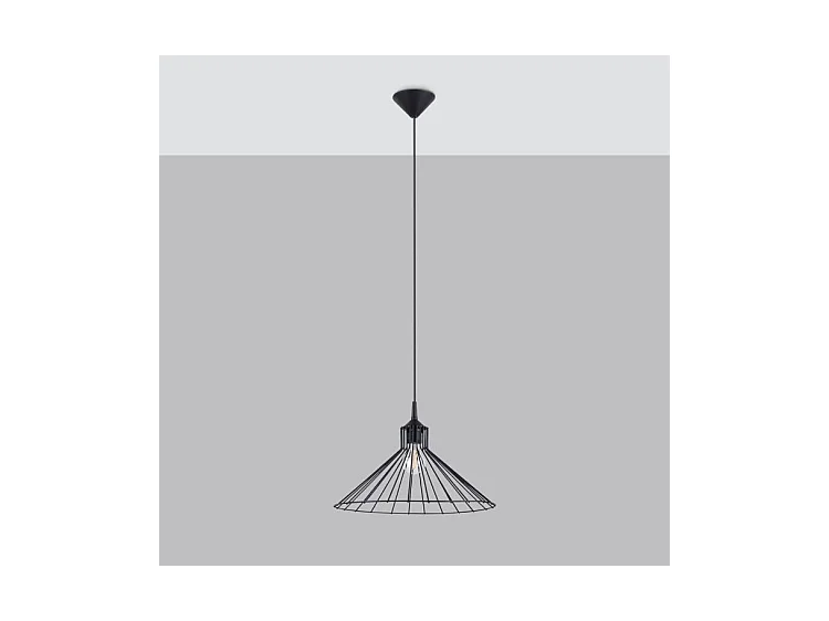 Lampes Suspendues Eda Industriel En Acier - 1 Sources Lumineuses - L.40 X H.86 Cm - Noir