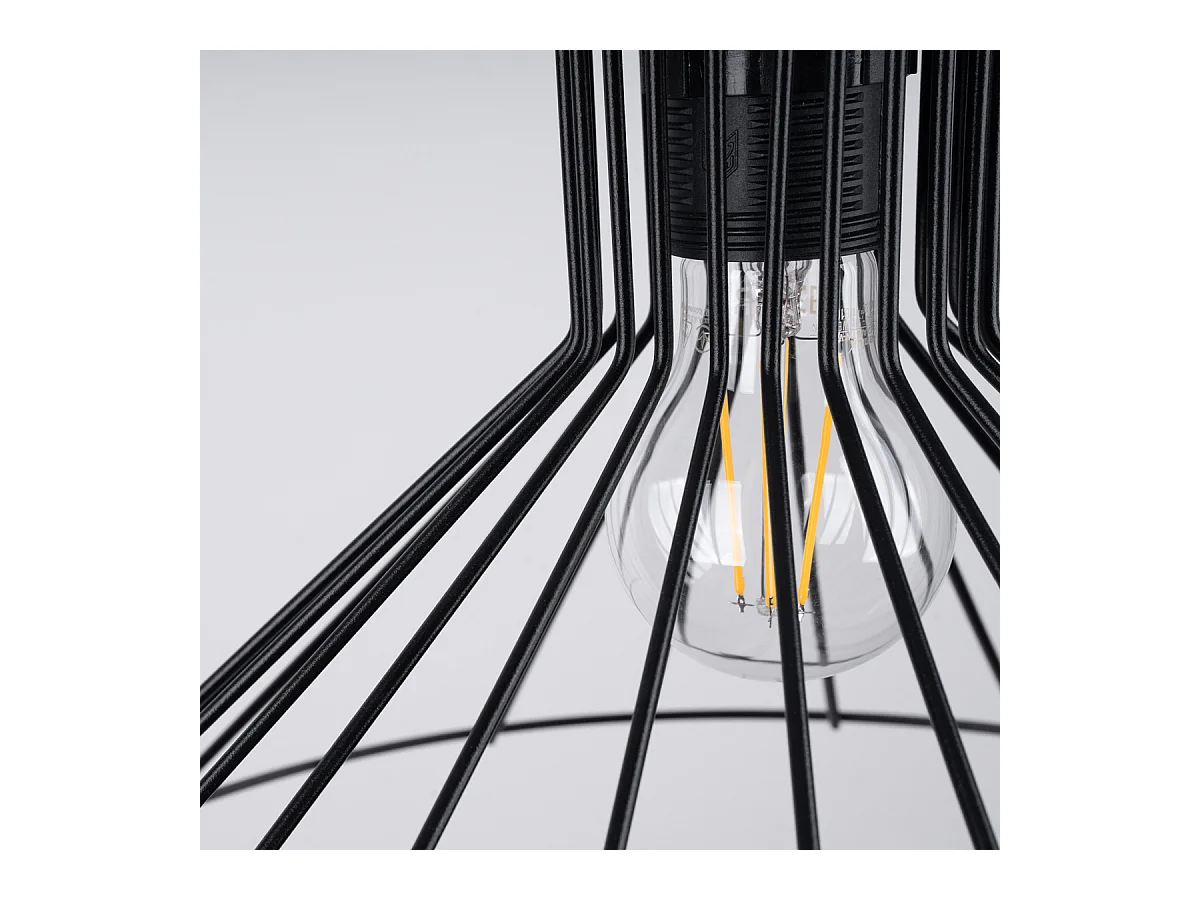 Lampes Suspendues Eda Industriel En Acier - 1 Sources Lumineuses - L.40 X H.86 Cm - Noir