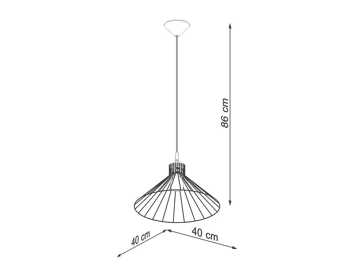 Lampe Suspendues Eda Industriel En Acier - 1 Sources Lumineuses - L.40 X H.86 Cm - Noir