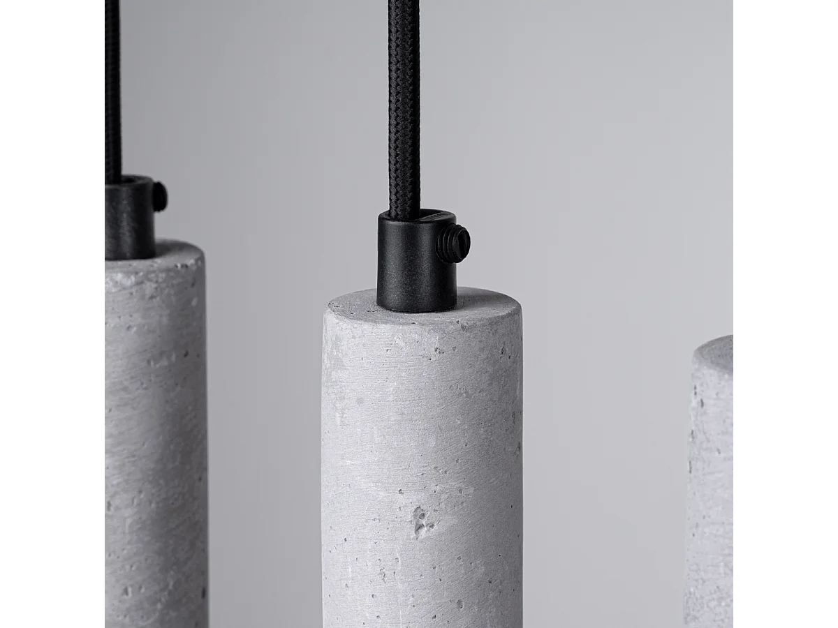 Lampes Suspendues Pastelo Moderne En Béton - 5 Sources Lumineuses - L.45 X H.110 Cm - Gris